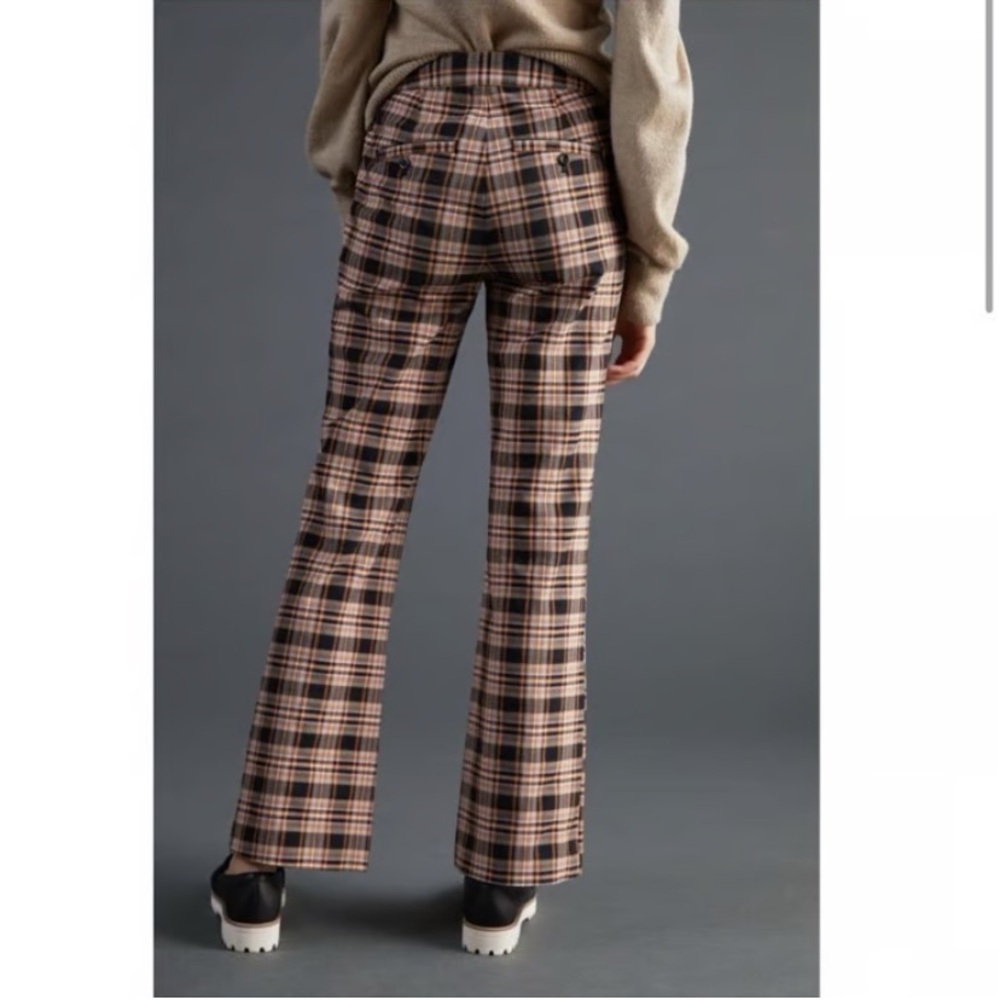 Maeve by Anthropologie Plaid Flare Pants Womens 4 - Picture 2 of 6